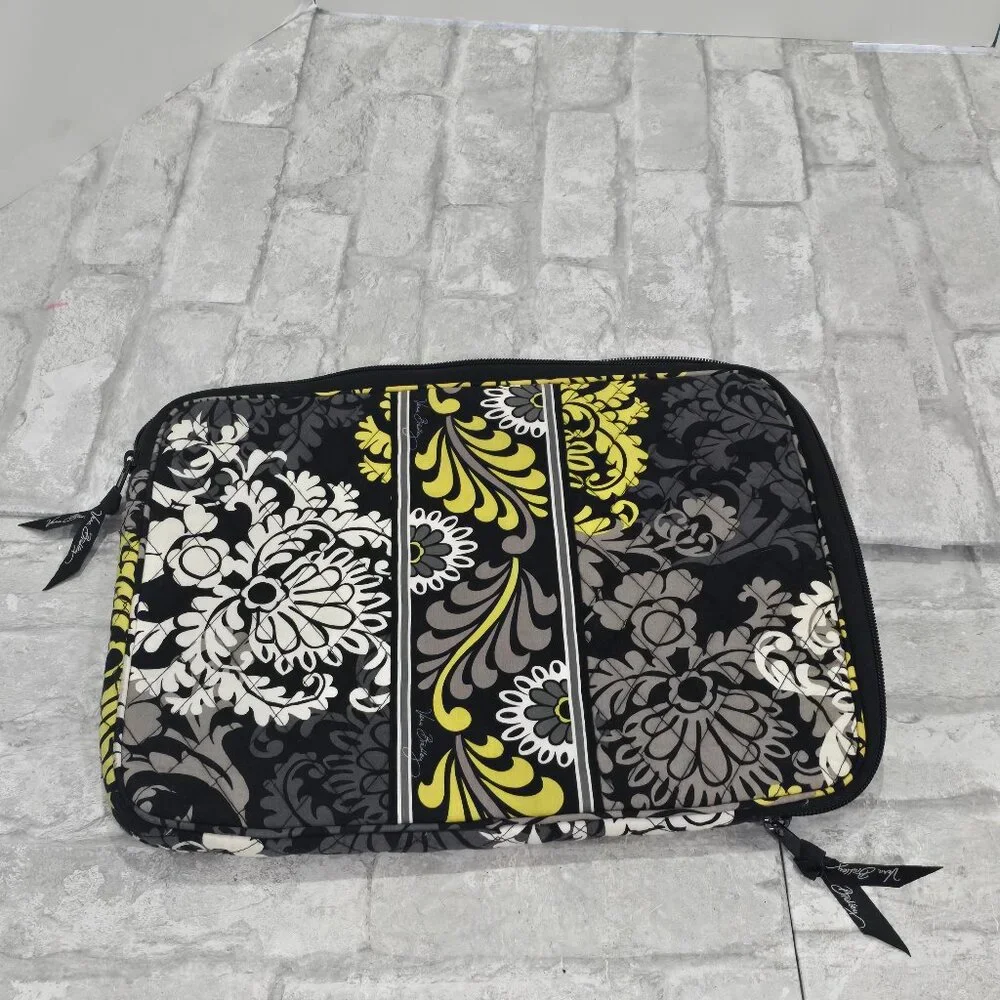 Vera Bradley Tablet‎ / Laptop Cover Case Baroque Quilted Black & Yellow Sleeve